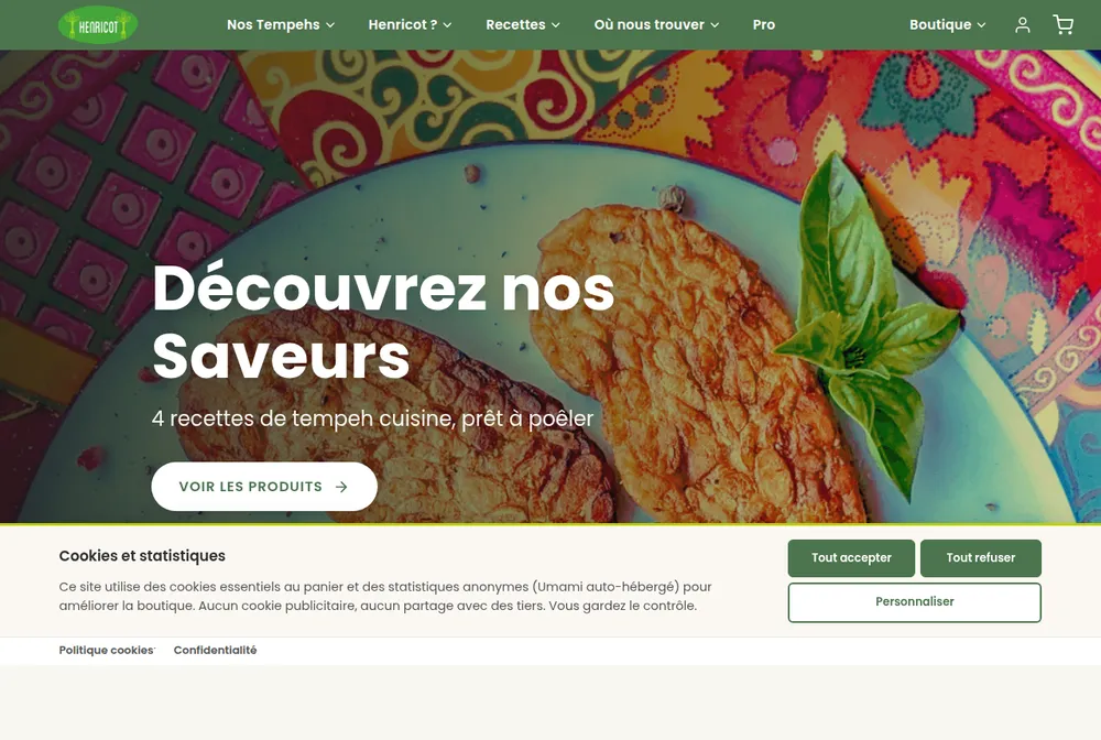 Capture de la boutique Henricot