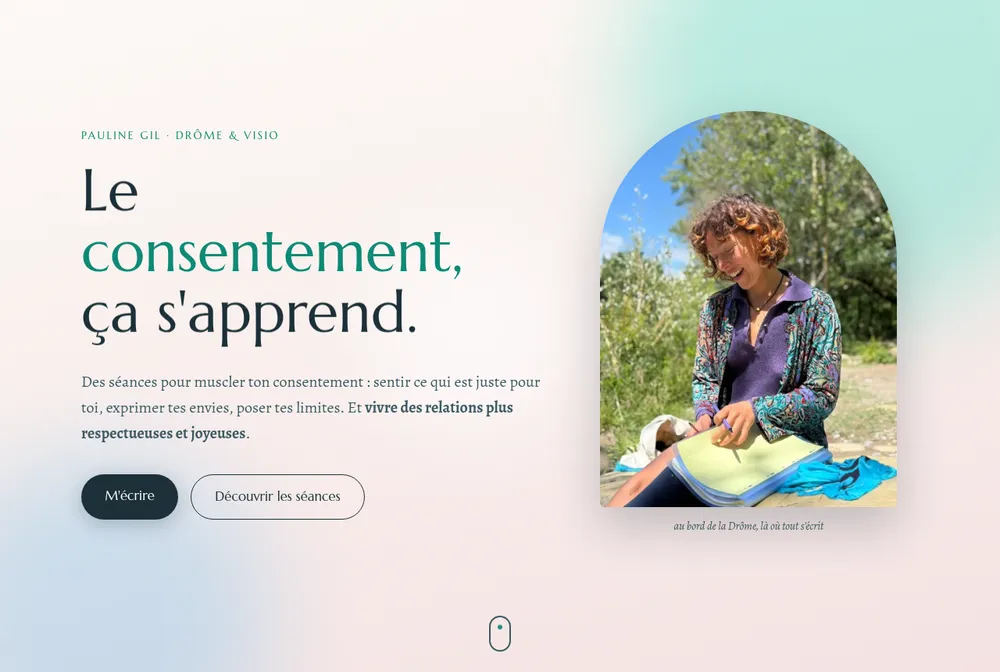 Capture du site de Pauline Gil